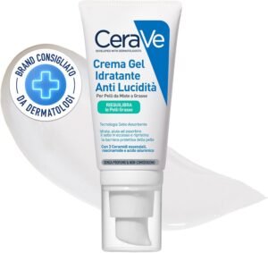 CeraVe Crema Gel Idratante Antilucente per Pelli Miste Grasse a Tendenza Acneica, Effetto Opaco, Pelle Idratata, Tecnologia Seboassorbente, con Acido Ialuronico, Ceramidi e Niacinamide, 53 ml