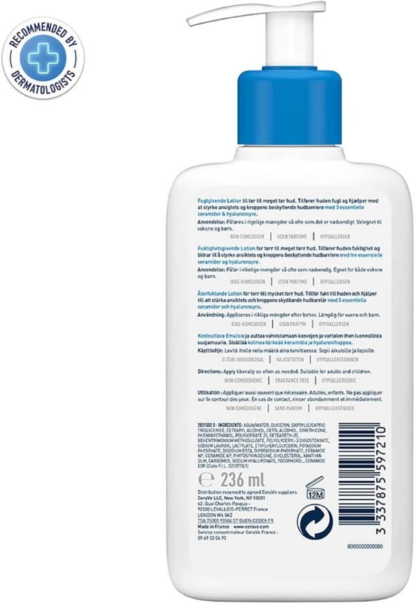 CeraVe lozione idratante viso e corpo per pelli secche e molto secche 236 ml