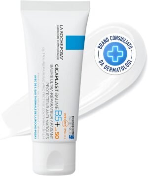 La Roche Posay Cicaplast Baume B5 balsamo protettivo per pelle irritata, lenitivo e barriera cutanea riparata, con SPF 50, adatto anche per pelle con tatuaggi, vitamina B5 e tribioma, 40 ml