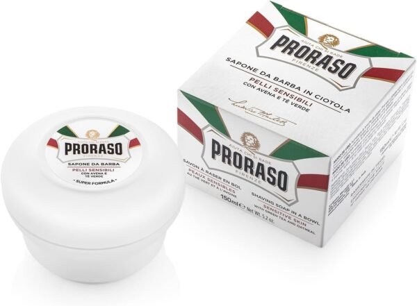 61v935snEvL._AC_SL1315_.jpg Proraso Ciotola Sapone da Barba, Pelli Sensibili, 150 ml