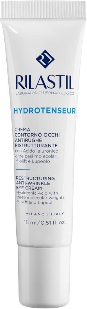 Rilastil Hydrotenseur Crema Contorno Occhi Antirughe Idratante e Nutriente, Tripla Azione Anti Age, Anti Borse, Anti Occhiaie, Ristrutturante 15 ml
