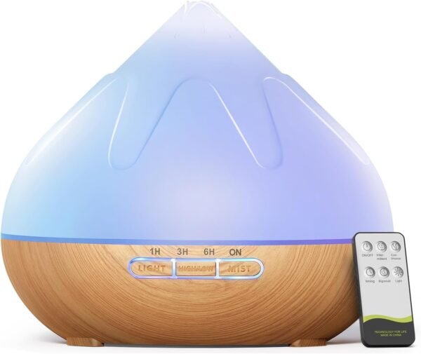 61wY1czFCzL._AC_SL1320_.jpg Dynooper Diffusore di oli essenziali per la casa: diffusore di aromi da 500 ml, per hotel, ufficio, sala yoga, umidificatore con luce notturna a LED a 14 colori, per bambini/donne, relax a casa