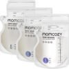 Momcozy 120 sacchetti per latte materno con rilevamento della temperatura per congelamento del latte materno da 8 once con profilo piatto salvaspazio per refrigerazione e congelamento