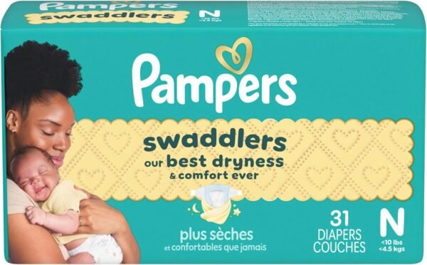 Pannolini Pampers Swaddlers Neonato - Taglia 0, 31 pezzi, Pannolini usa e getta ultra morbidi