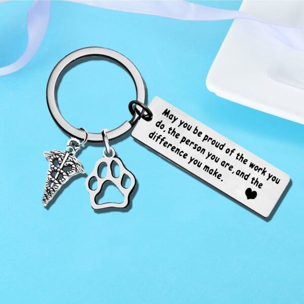 Nimteve Veterinario Infermiera Assistente Regali Veterinari Portachiavi di Apprezzamento per Dottore Veterinario Veterinario Portachiavi Veterinario Portachiavi Veterinario Regalo di Apprezzamento Tecnico, Argento, Taglia Unica