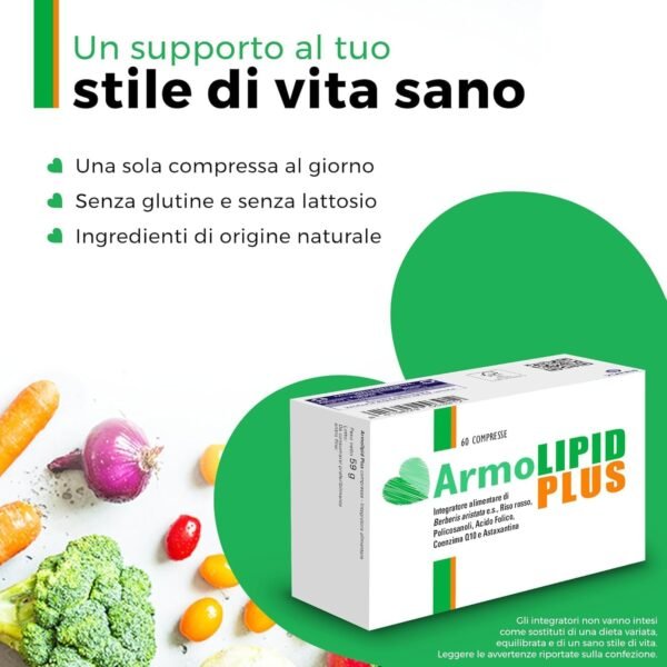 Mylan ARMOLIPID Plus Integratore Alimentare con Riso Rosso, 60 Compresse