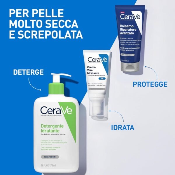 710qQoD0ASL._AC_SL1500_.jpg CeraVe Balsamo Riparatore Avanzato per Pelli Molto Secche e Ruvide, Azione Protettiva e Lenitiva, Idratazione 24H, con Vaselina, Acido Ialuronico e 3 Ceramidi, 90 ml