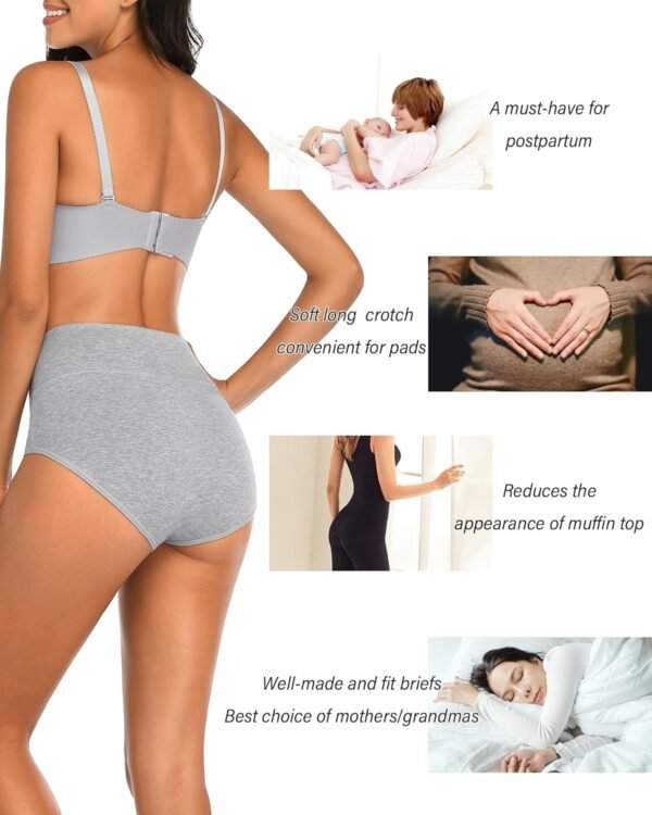 CULAYII Slip da donna a vita alta, in cotone, traspirante, copertura completa, post-partum