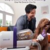 Oneisall Aspirapolvere per Cani con Spazzola, Aspirapolvere per Cani con Potente Potenza di Aspirazione con 12000 Pa, Aspira il 99,99% dei Peli di Animali Domestici (1,5 L) con 4 Accessori per la Cura