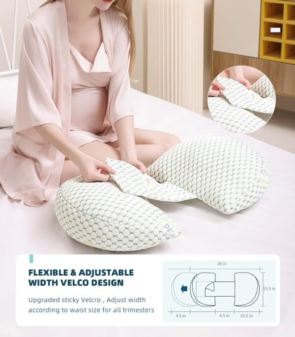 Cuscino per gravidanza esterno per donne incinte, morbido cuscino per gravidanza, supporto per schiena, fianchi, gambe, cuscino per maternità con rivestimento rimovibile e regolabile