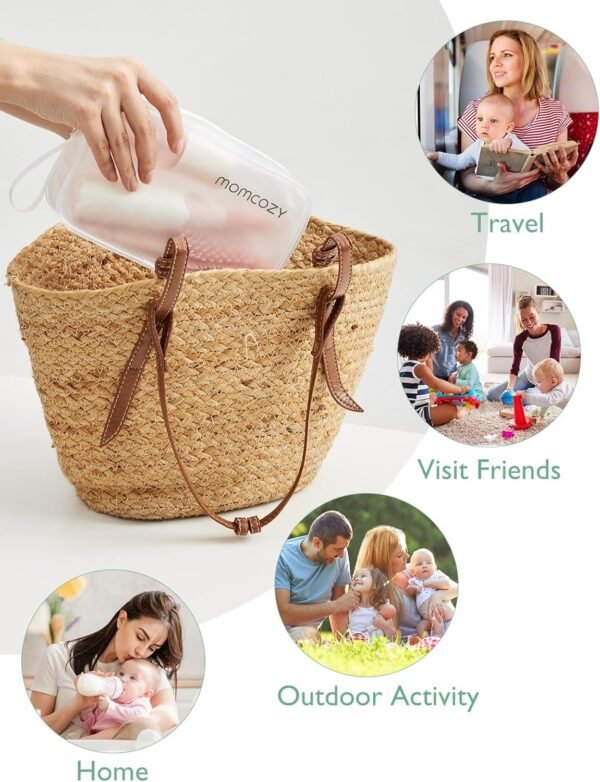 Kit spazzola per biberon Momcozy, design innovativo a pressione per una migliore pulizia, spazzola per biberon, tiralatte, tettarella e altro ancora, può generare schiuma per una migliore pulizia