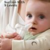 Momcozy BreezyClear Pro - Aspiratore nasale per bambini, grado ospedaliero, 75 kPa, con 9 livelli di aspirazione regolabili, pulitore elettrico per naso per bambini, lenitivo e leggero
