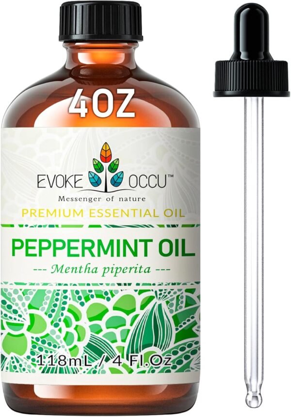 717-8bKvJ1L._AC_SL1500_.jpg EVOKE OCCU Olio Essenziale di Menta Piperita 118ml Puro per Spray, Diffusore, Aromaterapia, Pelle, Massaggio, Capelli, Rinfrescante