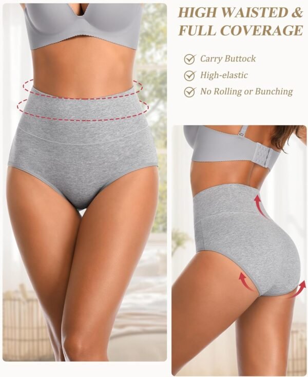 CULAYII Slip da donna a vita alta, in cotone, traspirante, copertura completa, post-partum