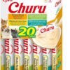 INABA Churu Snack Cremoso per Gatti in 4 Varietà di Pollo – 20 Bastoncini x 14 g – Cibo per Gatti da Leccare, Sano e Delizioso – Snack per Gatti Senza Conservanti né Coloranti Artificiali, Senza Cereali