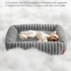 Feandrea PGW311GD01 Cuccia Media per Cani, Cuccia Ortopedica per Animali Domestici, Sfoderabile e Lavabile, Morbida Imbottitura, 71 x 55 x 18 cm, Grigio Tortora