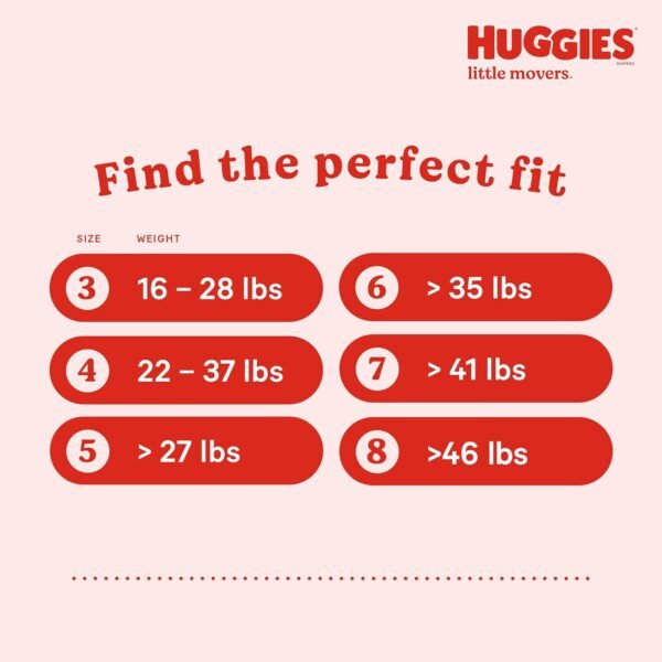 Huggies Little Movers - Pannolini taglia 4, 150 pezzi, misura 4 (10-16,8 kg), la confezione può variare