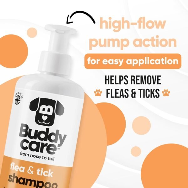 Buddycare Shampoo contro pulci e zecche per cani, elimina gli acari, detergente per melaleuca e shampoo contro pulci all'eucalipto (500 ml)