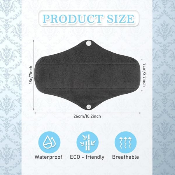 PHOGARY Fodere lavabili, Cuscinetti per incontinenza per donna, Protezione igienica lavabile riutilizzabile assorbente con 1 Borsa per il trasporto, 7 Pezzi