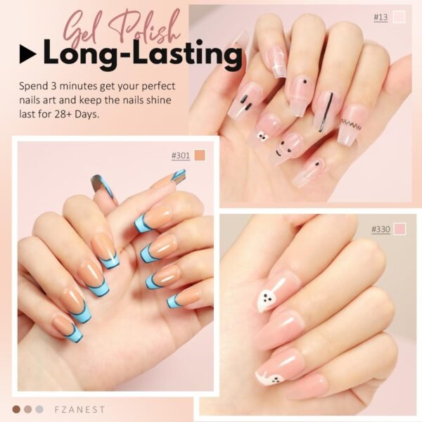 FZANEST Set smalto per unghie gel, kit smalto per unghie gel UV LED a 6 colori per manicure pedicure salone di bellezza fai da te casa