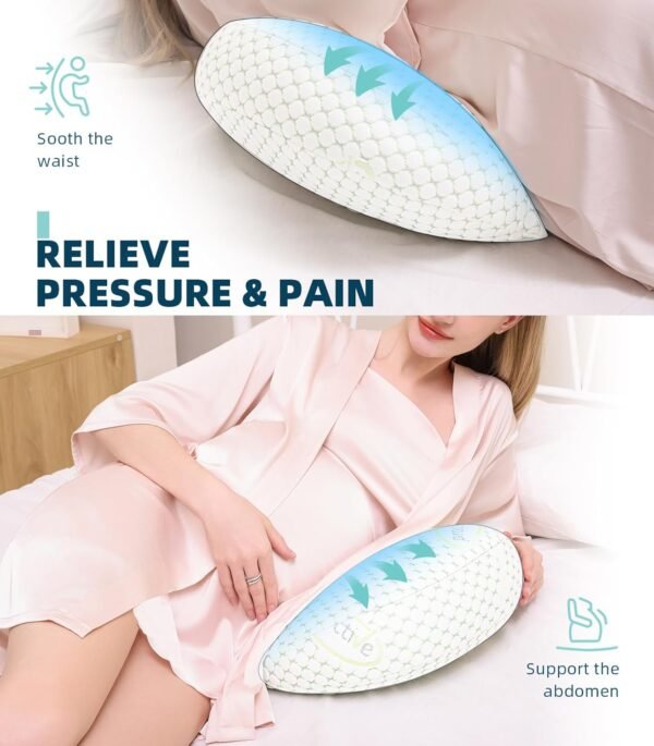 Cuscino per gravidanza esterno per donne incinte, morbido cuscino per gravidanza, supporto per schiena, fianchi, gambe, cuscino per maternità con rivestimento rimovibile e regolabile