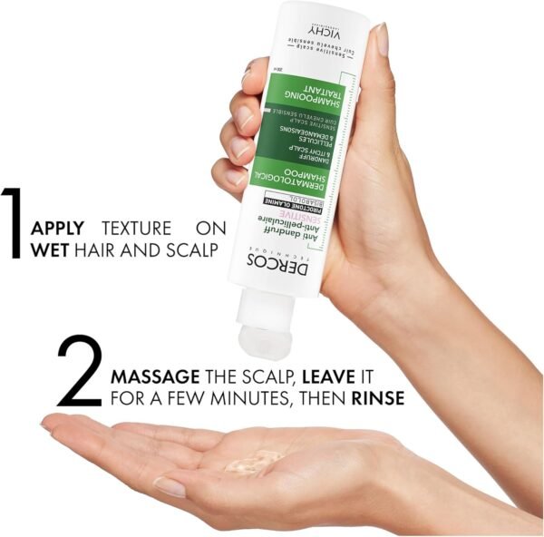 Vichy Dercos Sensitive Shampoo Antiforfora per Cuoio Capelluto Sensibile, Azione Lenitiva, Effetto Anti-Ricomparsa, Arricchito con Pirottolamina e AHA, 200 ml