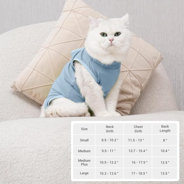 Avont Tuta per Recupero Gatti, Body per Gatti Sterilizzazione Post Chirurgica, Tuta per Recupero Gatti, Tuta per Gatti per Prevenire la Leccatura della Ferita Addominale Dopo l'Intervento Chirurgico - Corallo(M)