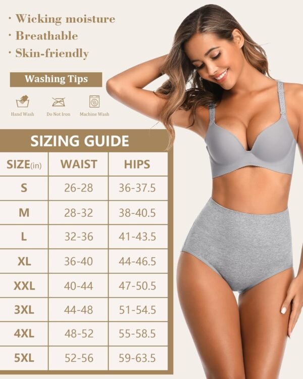 CULAYII Slip da donna a vita alta, in cotone, traspirante, copertura completa, post-partum