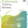 D-Mannosio 1000 mg – Vegano – 180 Compresse – Alto dosaggio – Prodotto in Germania Vitamintrend®