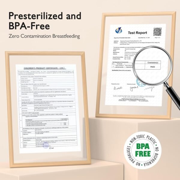 Momcozy 120 sacchetti per latte materno con rilevamento della temperatura per congelamento del latte materno da 8 once con profilo piatto salvaspazio per refrigerazione e congelamento