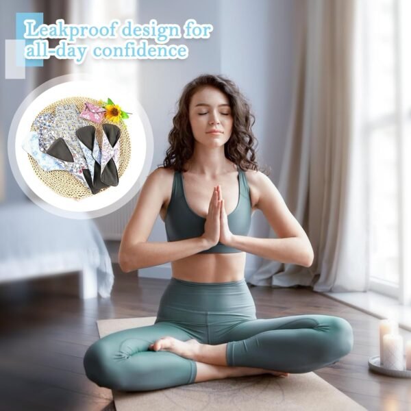 PHOGARY Fodere lavabili, Cuscinetti per incontinenza per donna, Protezione igienica lavabile riutilizzabile assorbente con 1 Borsa per il trasporto, 7 Pezzi