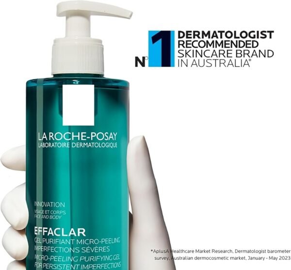 La Roche Posay Effaclar Gel Micro-Peeling Purificante per Pelle Grassa a Tendenza Acneica, Azione Detergente, Pelle Levigata, Rimuove Sebo e Impurità, con Acido Salicilico, LHA e Zinco, 400 ml
