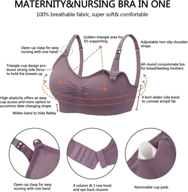 Reggiseni per allattamento Angelhood Reggiseno per maternità senza cuciture ultra comfort Bralette per gravidanza senza fili con reggiseno di estensione