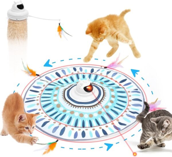 Yaskyly Giochi per Gatti Interattivi 4 in 1 Giocattolo per Gatti Intelligenza Ricaricabile Giochi per Gatti Interattivi Gioco Gatto