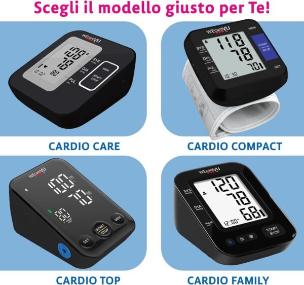 71PTCT1rDGL._AC_SL1500_.jpg WECAREYU Misuratore di pressione arteriosa cardio-compatto con lettura e memorizzazione vocale, misuratore di pressione arteriosa digitale da braccio, design compatto totalmente nero