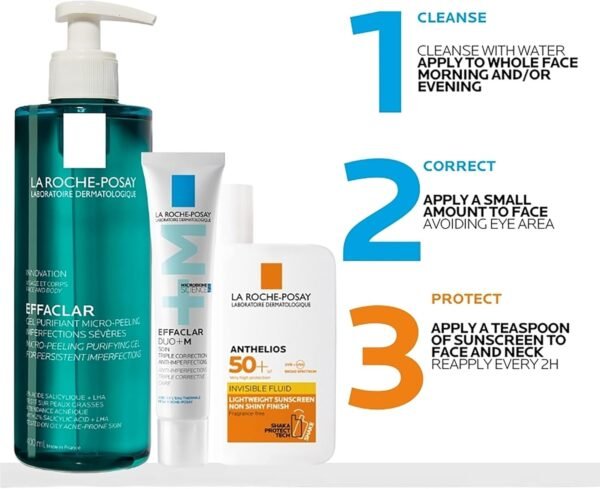 La Roche Posay Effaclar Gel Micro-Peeling Purificante per Pelle Grassa a Tendenza Acneica, Azione Detergente, Pelle Levigata, Rimuove Sebo e Impurità, con Acido Salicilico, LHA e Zinco, 400 ml
