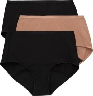 Confezione da 3 biancheria intima mestruale postpartum comoda da donna Hanes Super Leak
