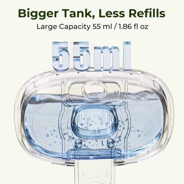 pecute Spazzola a vapore per gatti, Spazzola a vapore per cani, Funzione nebbia densa e nebbia fine, Senza calore, Epilazione con un clic, Peli lunghi e corti, Serbatoio dell'acqua visibile, Verde