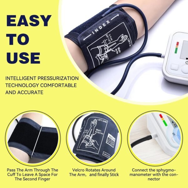 Misuratore di pressione arteriosa da braccio Leikedun 22-52 cm con connettore, braccialetto portatile per monitor della pressione arteriosa per anziani, macchina non inclusa