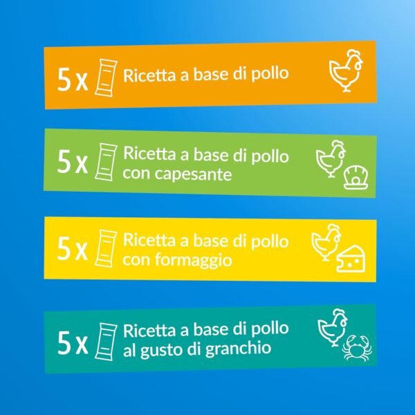 INABA Churu Snack Cremoso per Gatti in 4 Varietà di Pollo – 20 Bastoncini x 14 g – Cibo per Gatti da Leccare, Sano e Delizioso – Snack per Gatti Senza Conservanti né Coloranti Artificiali, Senza Cereali