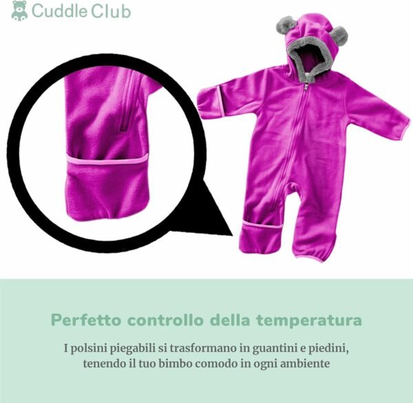 Cuddle Club Tutina in Pile Neonato e Bambino - Tutina Neonato e Bambino Fino a 4 Anni - Tutina Neonato e Neonato - Pigiama Invernale Neonato - Abbigliamento Neonato e Bambino