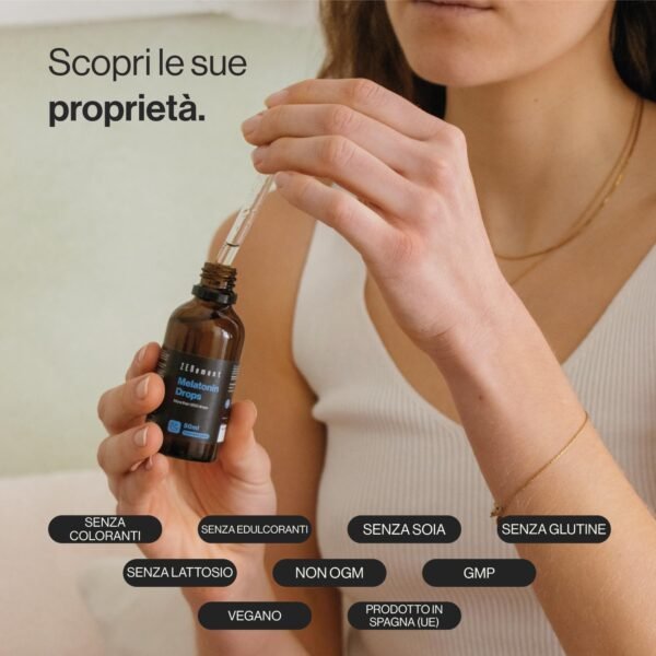 Melatonina Pura Junior Melatonina Gocce Integratore Alimentare | Favorisce il sonno e combatte il jet lag | Gusto Vaniglia | Bambini e adulti | 50ml| Zenement