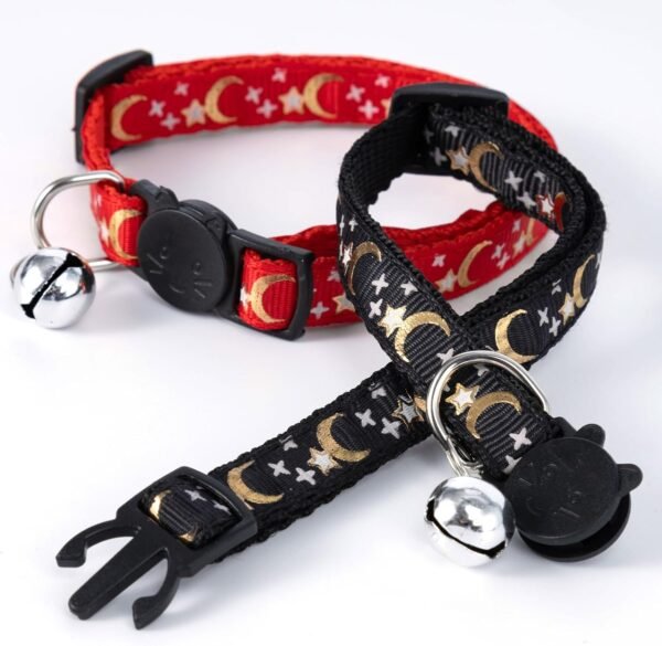 Collare per gatti riflettente, collari per gatti anti-soffocamento con campanelli, regolabile 21-35 cm, sicuro, nylon, accessori per animali domestici
