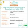 Puressentiel, olio essenziale di eucalipto radiata, 100% puro e naturale, OEBBD (olio essenziale definito botanicamente e biochimicamente) da agricoltura biologica, vegano e cruelty free, 10 ml