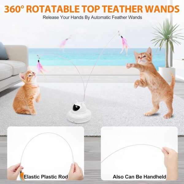 Yaskyly Giochi per Gatti Interattivi 4 in 1 Giocattolo per Gatti Intelligenza Ricaricabile Giochi per Gatti Interattivi Gioco Gatto