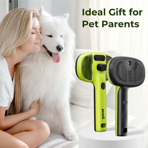 pecute Spazzola a vapore per gatti, Spazzola a vapore per cani, Funzione nebbia densa e nebbia fine, Senza calore, Epilazione con un clic, Peli lunghi e corti, Serbatoio dell'acqua visibile, Verde