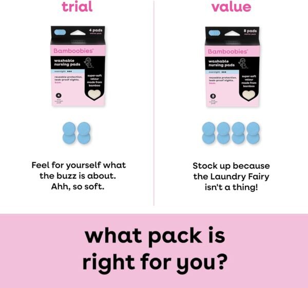 Bamboobies, confezione da 8 assorbenti lavabili e riutilizzabili, con supporto a tenuta stagna