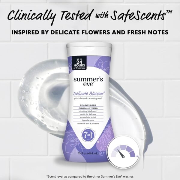 71gRwcZ7nBL._AC_SL1500_.jpg Detergente detergente Summer's Eve per pelli sensibili, Fiori delicati, 440 ml