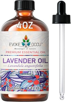 EVOKE OCCU Olio essenziale di lavanda 118ml Olio essenziale puro per diffusore, cura della pelle, relax, sonno, capelli, massaggio