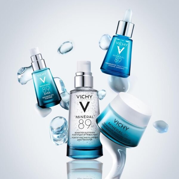 Vichy Minéral 89 Gel occhi fortificante per tutti i tipi di pelle, idratazione 8H, riduce borse, occhiaie e linee sottili, con caffeina, acido ialuronico e acqua vulcanica, 15 ml